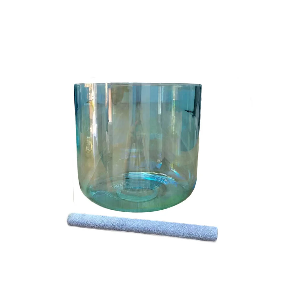 10 Inch Sound Bowl Clear Crystal For Adjusting Emotional State With Suede Mallet And Oring
