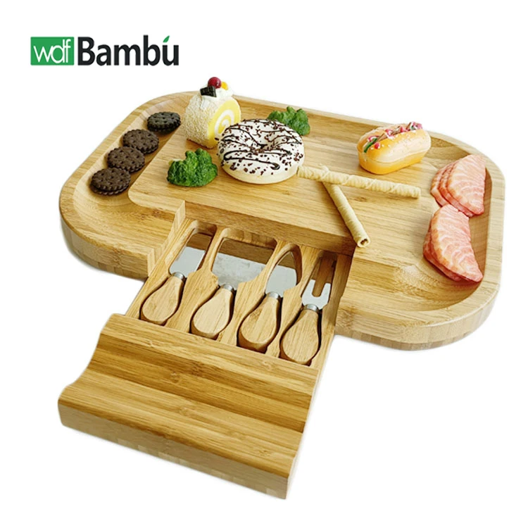 WDF New Arrival charcuterie board tabla para quesos cheese board and knife set plate tabla queso bamboo cheese boards for cheese