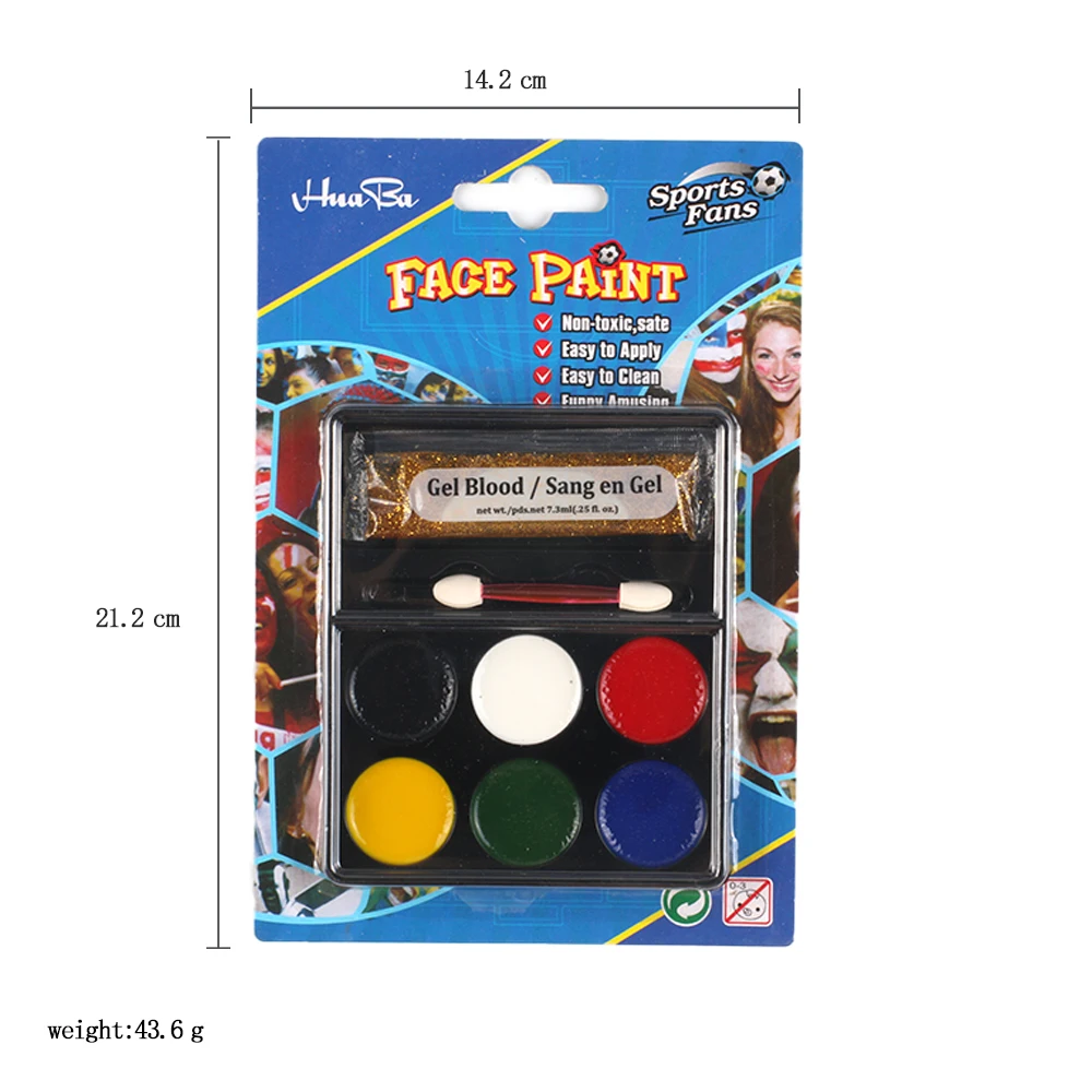 Panwenbo 8 Color Professional Artist Pigment Kit Eco-Friendly Water-Based Fluorescent Face Paint Body Painting Party Supplies