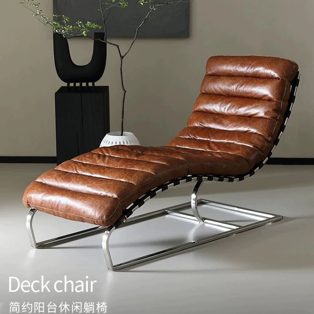 Oviedo leather Chaise lounge chair for living room