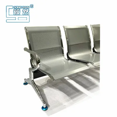 Office Steel Waiting Chair. Luxury Gang Chair, Vinyl Upholstered Waiting Room Chairs