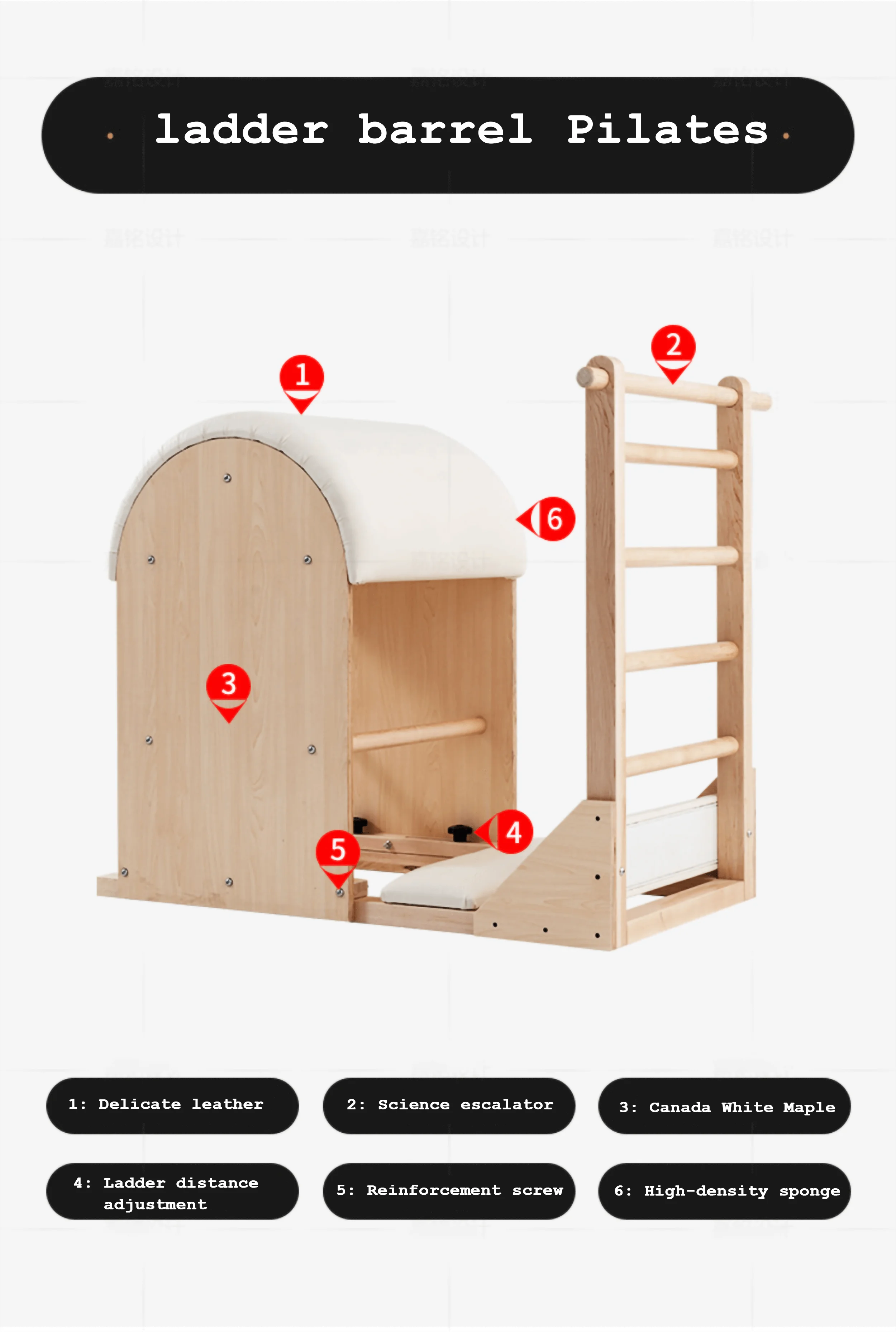 2021 Gym fitness center home balancing trending pilates equipment wooden bucket ladder barrel chair