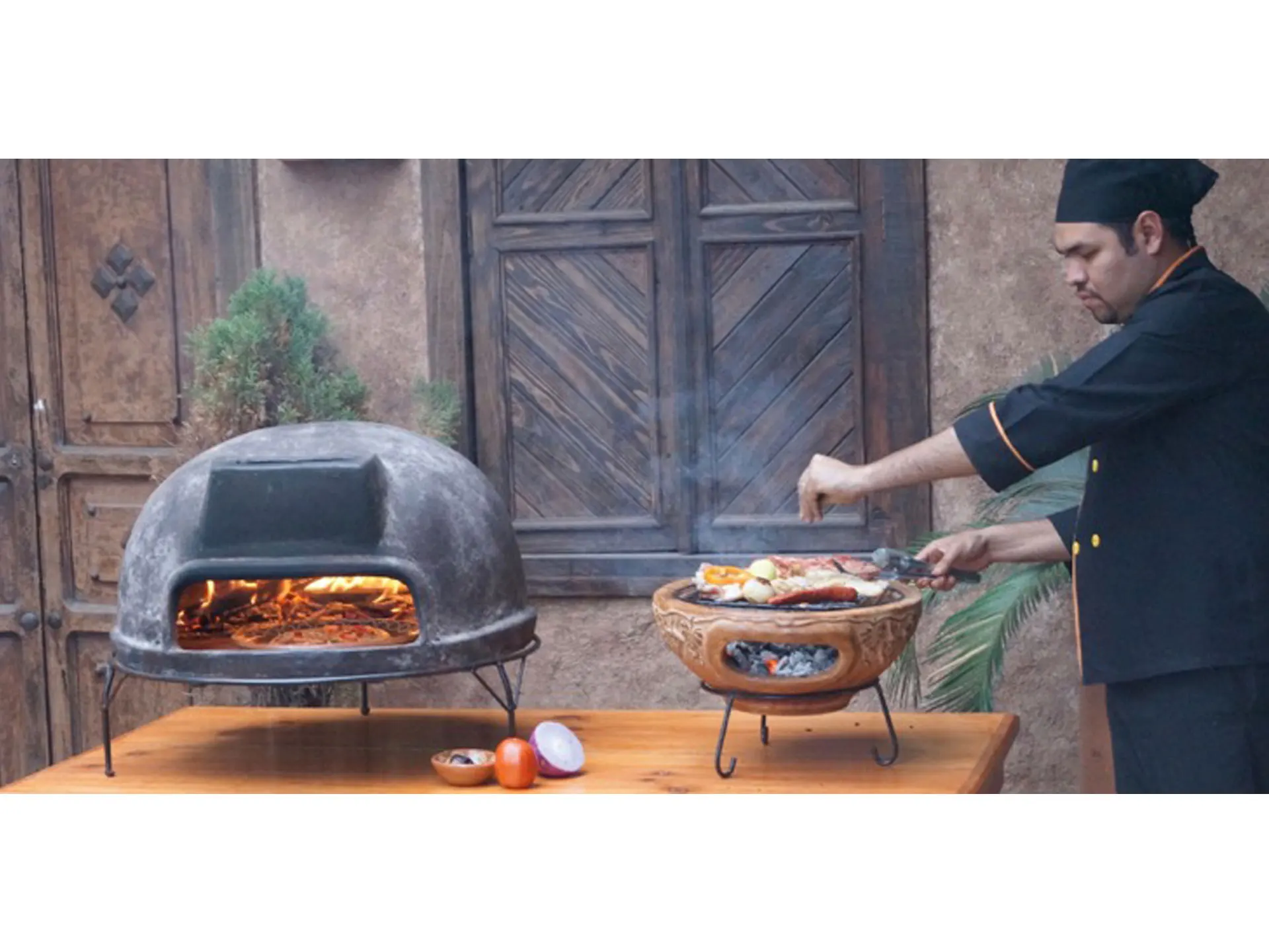 Wonderful Mexican style wood fired clay bbq pizza oven grill