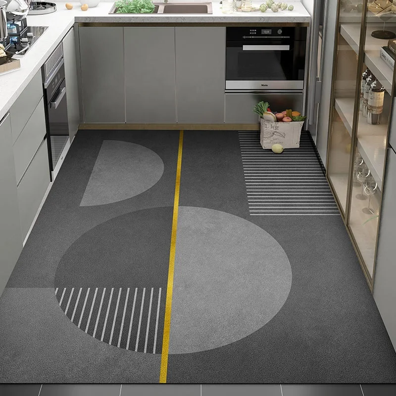 Timan высококачественный современный стиль изготовленный по индивидуальному заказу из серого диатомита Ультратонкий и впитывающий Противоскользящий кухонный резиновый коврик