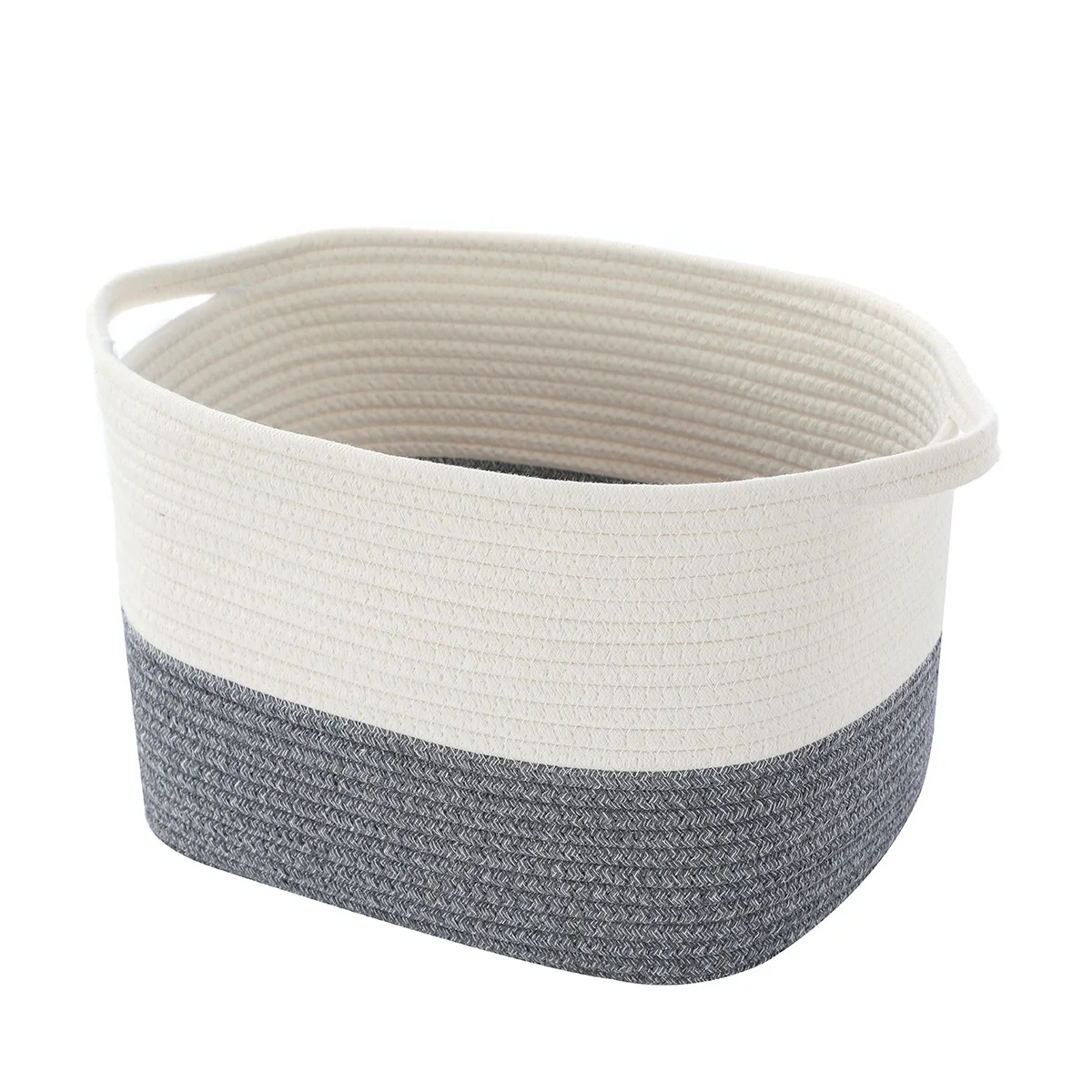 Oversized Woven Cotton Rope Storage Basket for Baby Laundry and Blanket Organizing in Living Room
