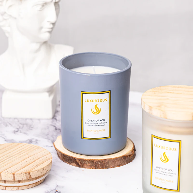 Custom Printed Logo Debossed Logo Matte Modern Cylinder Candle Home Decor Boutique Jar Candle