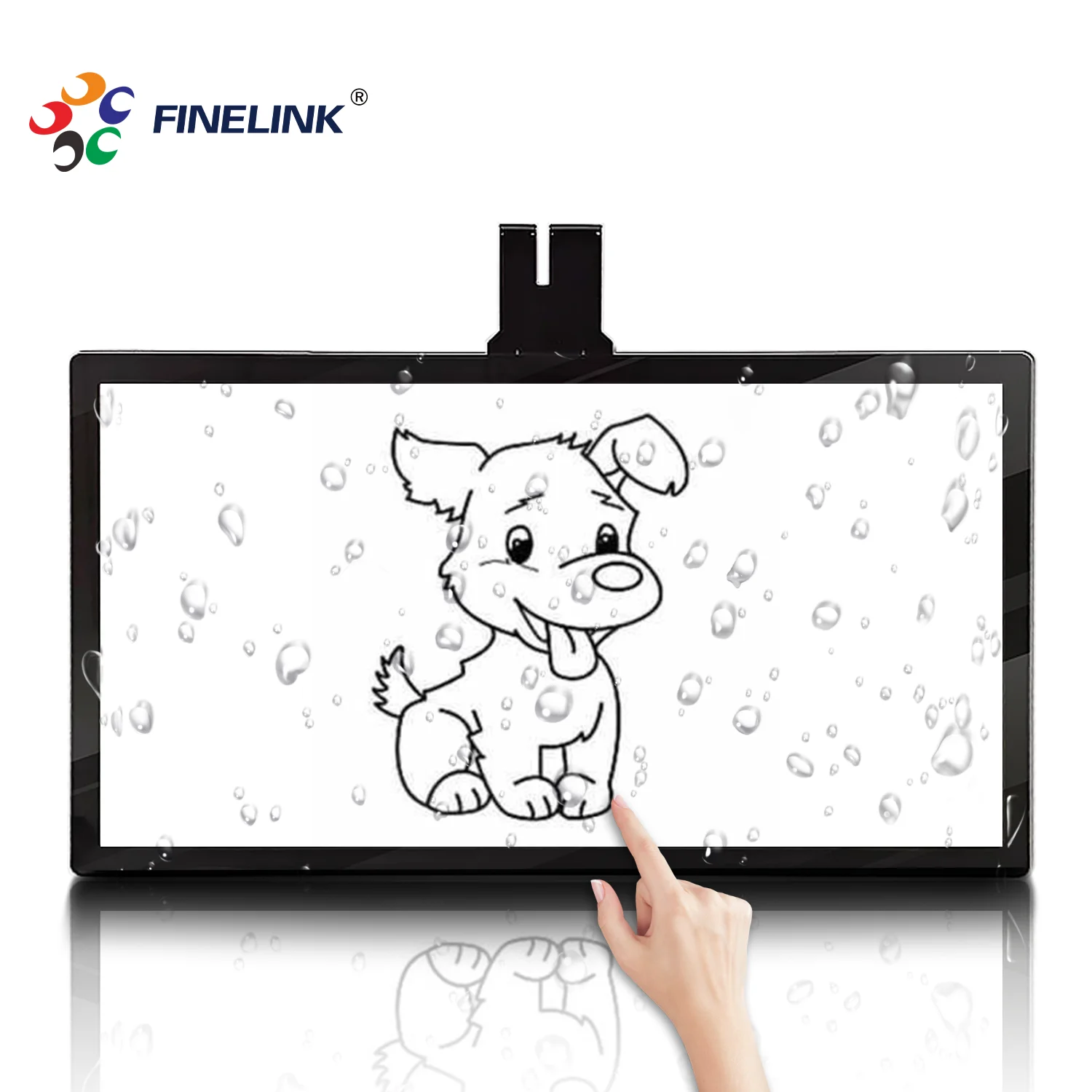 FINELINK 23.8 27 32 43 49 55 65 75 86 inch Open Frame Pcap Glass capacitive touch screen panel and EETI controller