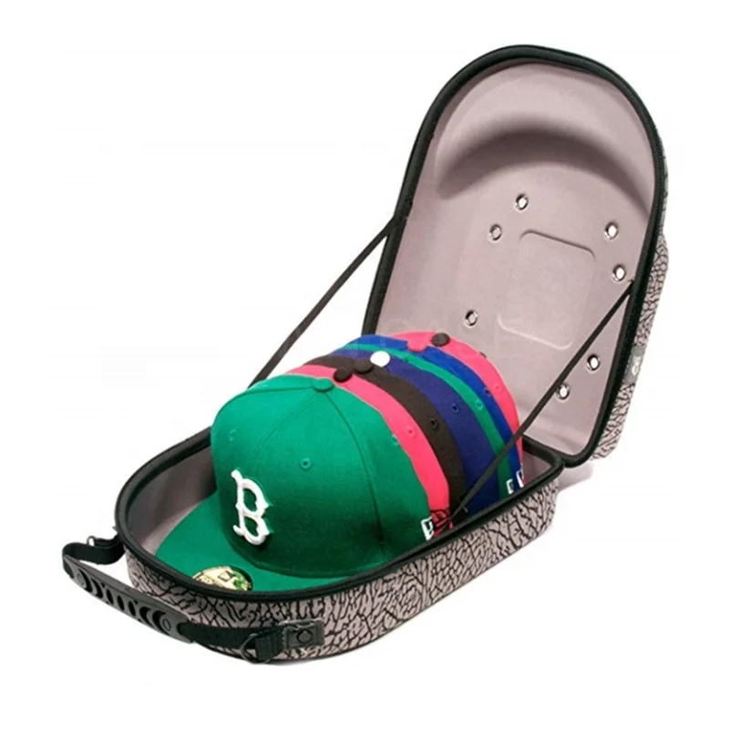 CROWN Custom printing Logo hard shell eva baseball cap carrier case bag, hat carrier, cap carrier