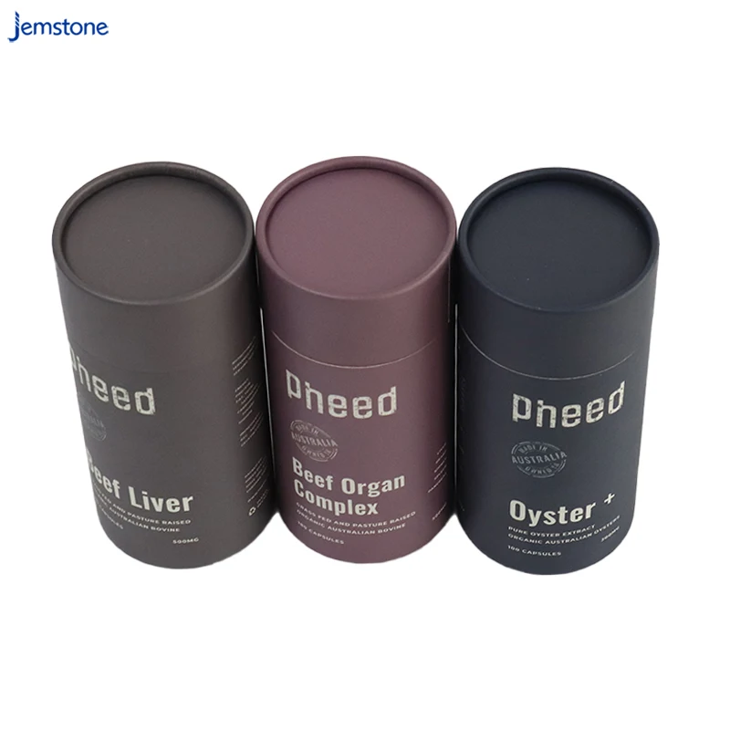 Biodegradable Custom Food Grade Cardboard Cylinder Eco Tea/capsule/spice Powder Packaging Paper Tube Box Craft Paper Customized
