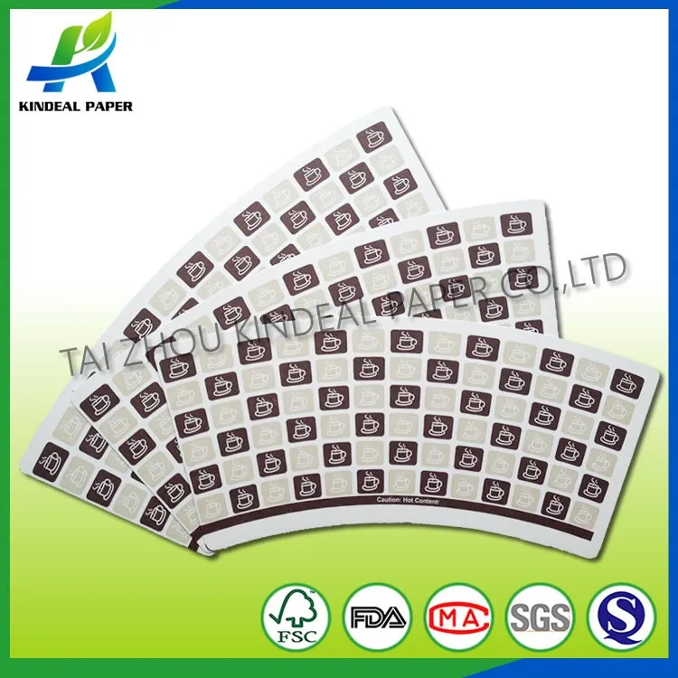  printed paper raw material coffee cups for
