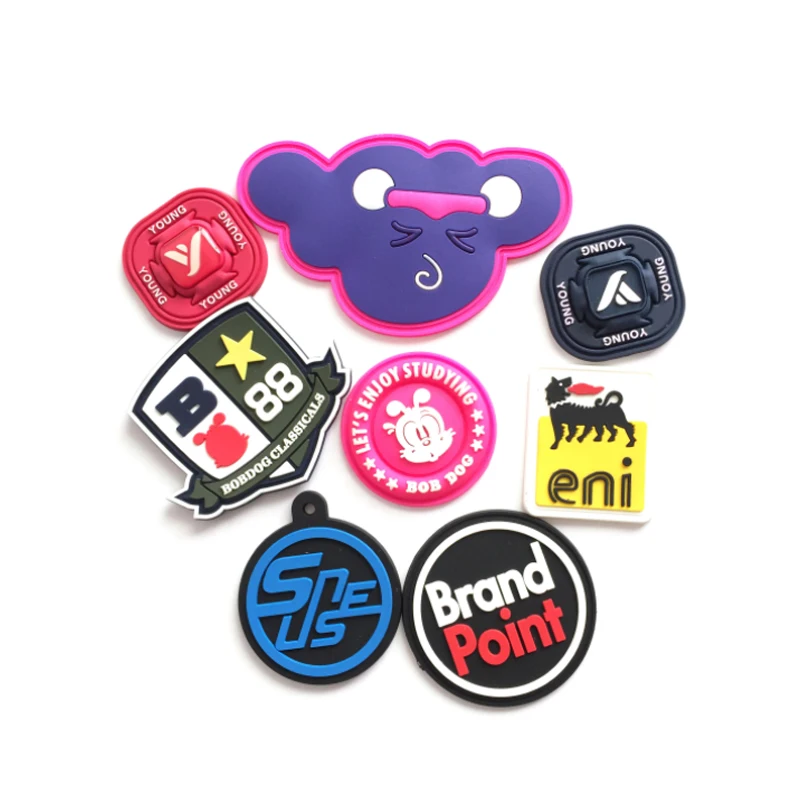 ПВХ-пластырь на заказ, резиновая этикетка, 3D фирменный логотип для одежды