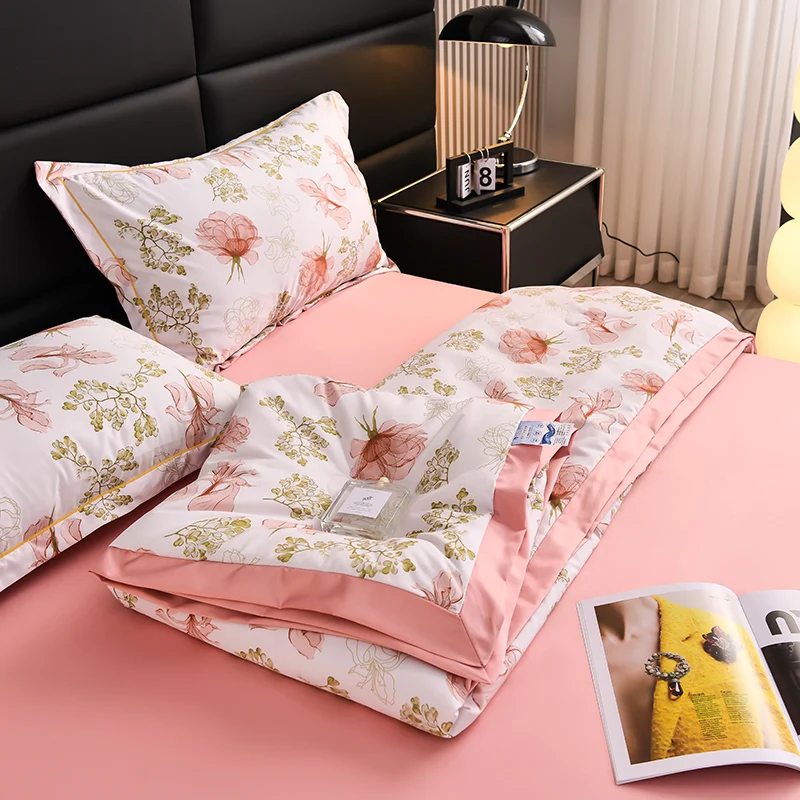 Wholesale new design home hotel comforter ultrasonic  Bedspreads cool bed sheet Printed bedding set Summer Quilt
