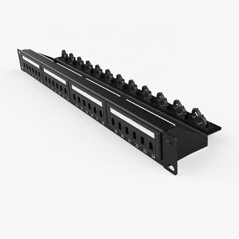 factory outlet ftp modular price 1u loaded 24port patch panel 24 port 24b cat6 shield