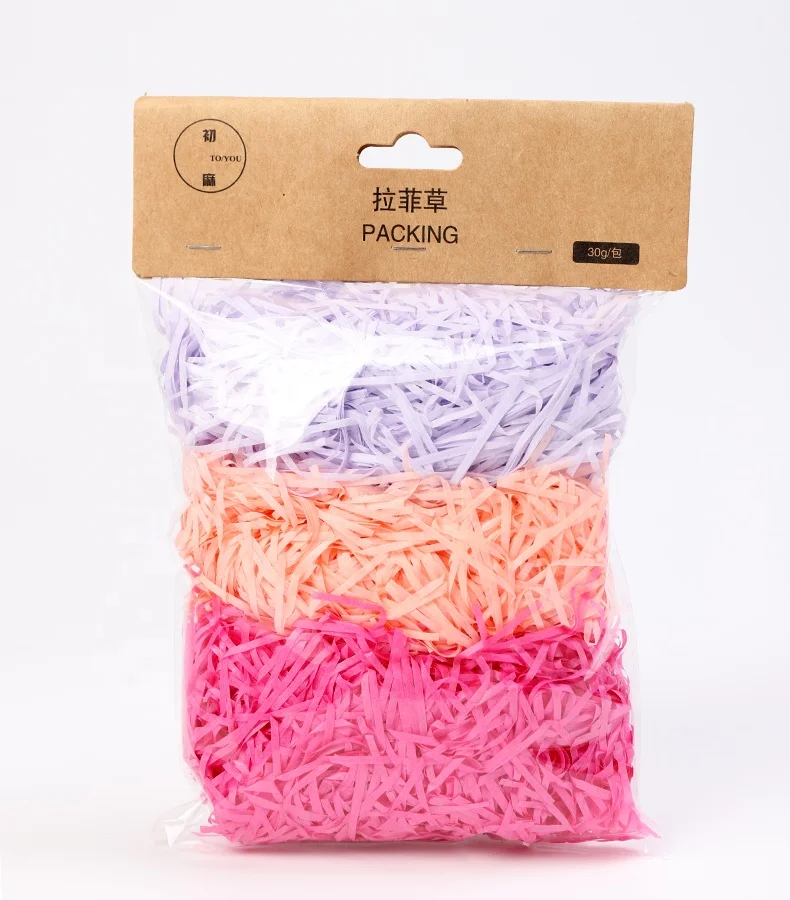 
China Suppliers Custom Color Decorative Raffia Shredded Paper for Candy Boxes Filler 