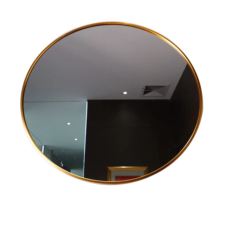 Circle Black Aluminum Alloy Frame Mounted Bathroom Decoration Hanging Wall Mirror 70*70cm