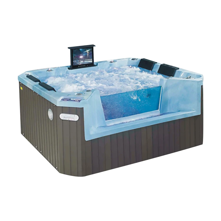modern Square Shaped whirlpool acrylic massage spa bathtub hot tub outdoor china
