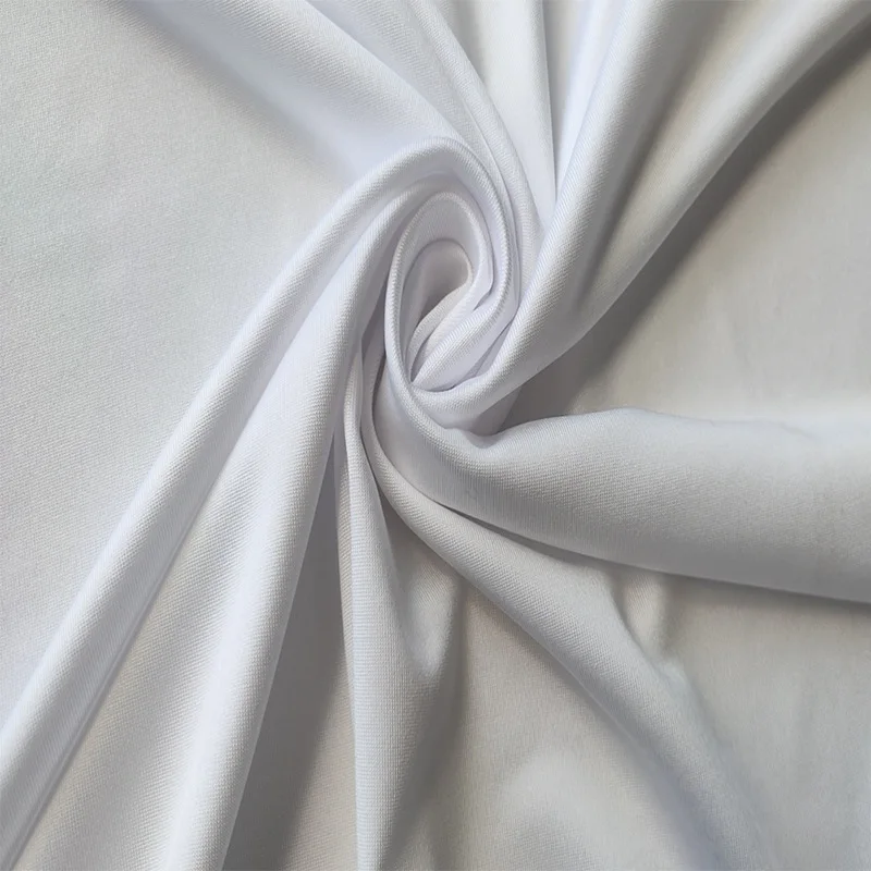 Wholesale 95%Polyester 5%Spandex Solid Fabric For Bows Ready To Ship Bullet Knit Fabric Support White Base Fabric