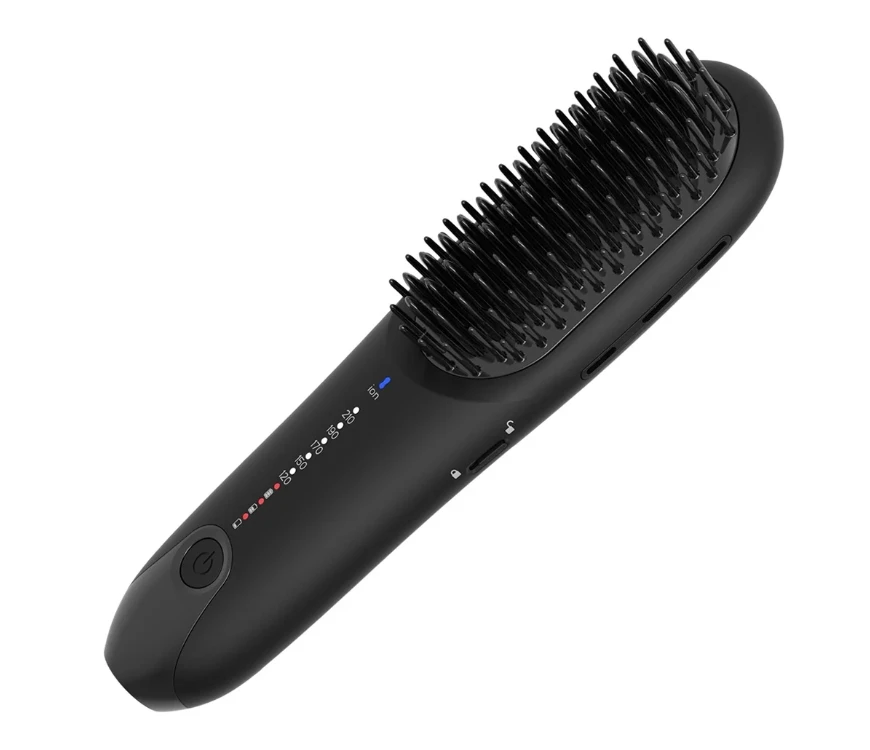 Type-c cordless ionic portable rechargeable usb flat iron electric wireless mini beard straightener brush comb