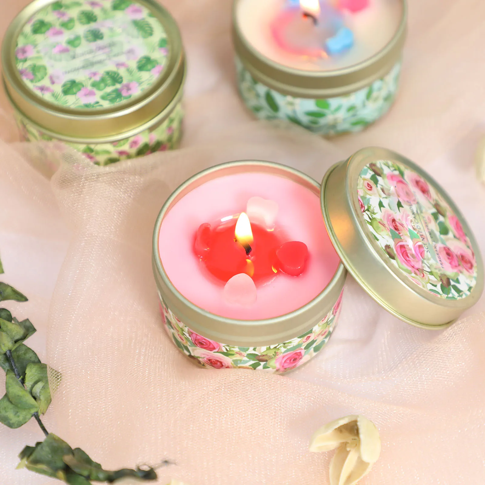 Custom Gift Set Heart Shape Vanilla Aroma Private Label Soy Wax Scented Candle for Lover Valentine