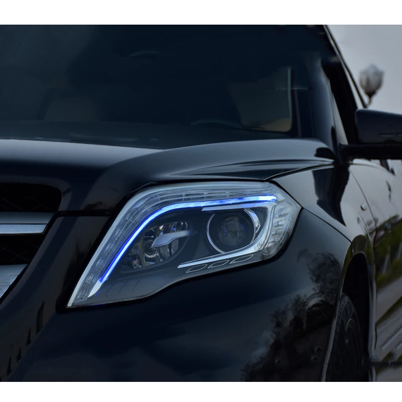 Светодиодные фары дневного света автомобиля сменные для mercedes benz glk glk200 260 300 2013 2014 2015 комплект фар модифицированные