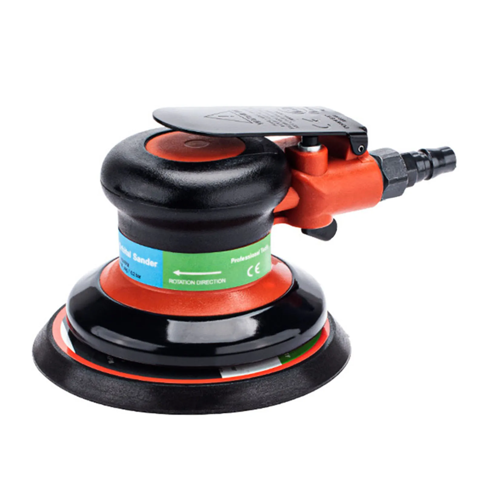 Pneumatic Sander 5 Inch Polishing Sanding Waxing for Car Wall Wood Paint and Rust Removal Black
