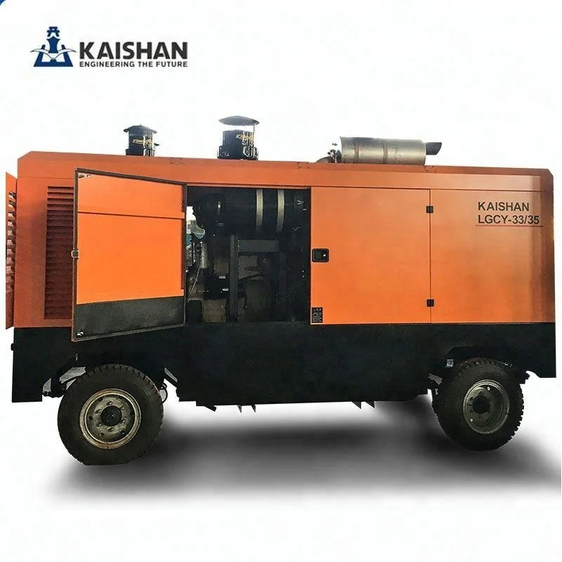 portable 550CFM 13bar screw air compressor diesel engine made in china