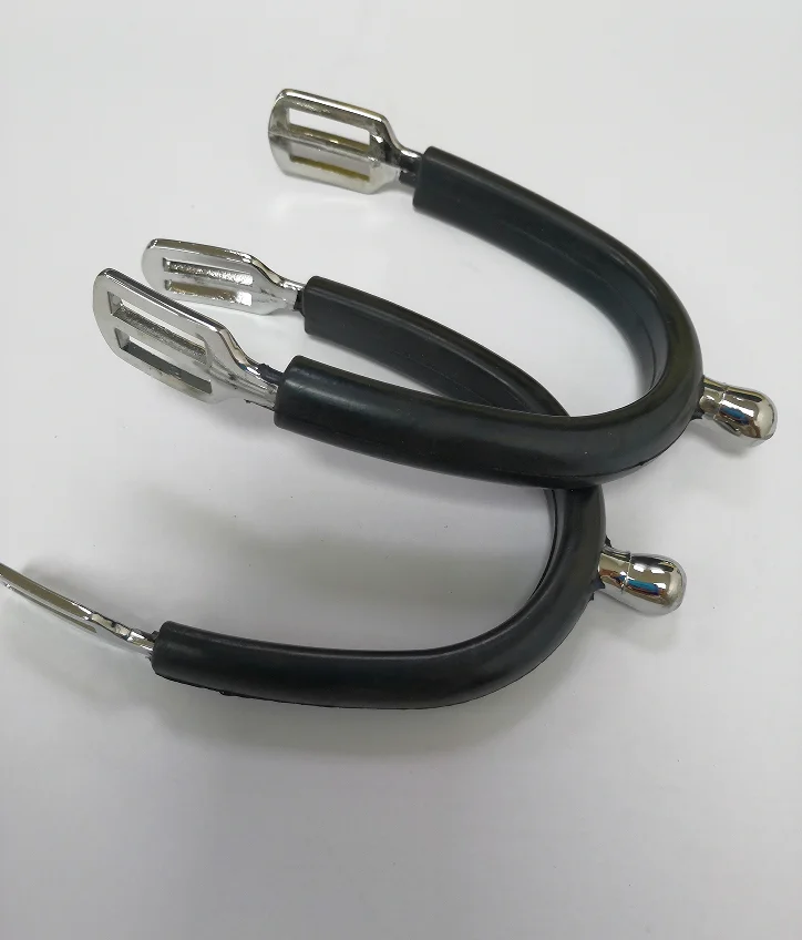Horshi Hot Sale 15 MM Zinc Alloy Knob End Children Spurs English Horse Riding Spurs with 1 Pair Nylon Spur Straps