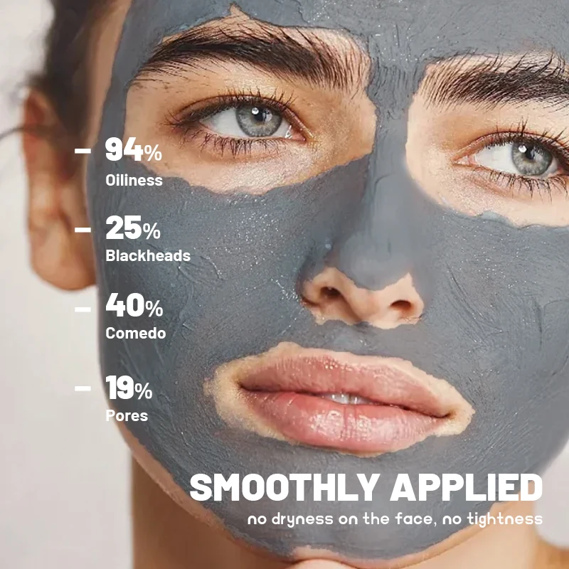 Custom Logo Skin Care Oil Control Volcanic Mud Mask Moisturizing Nourishing Mask Sea Salt Cleansing Mask Makeup Private Label