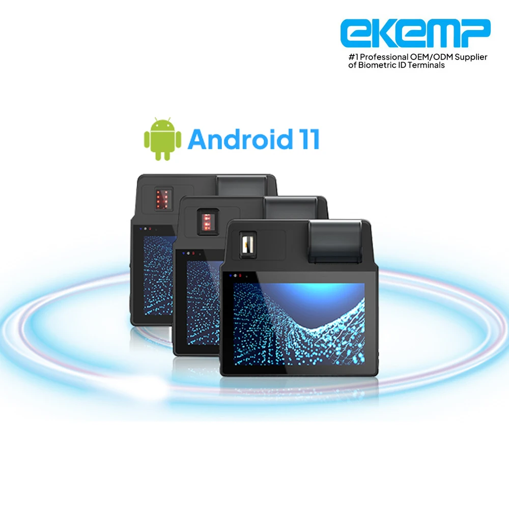 EKEMP Thermal Printer 8' Android Biometric Rugged Tablet IP65 Iris/Fingerprint Passport Face Scanner Mobile Enrollment Device