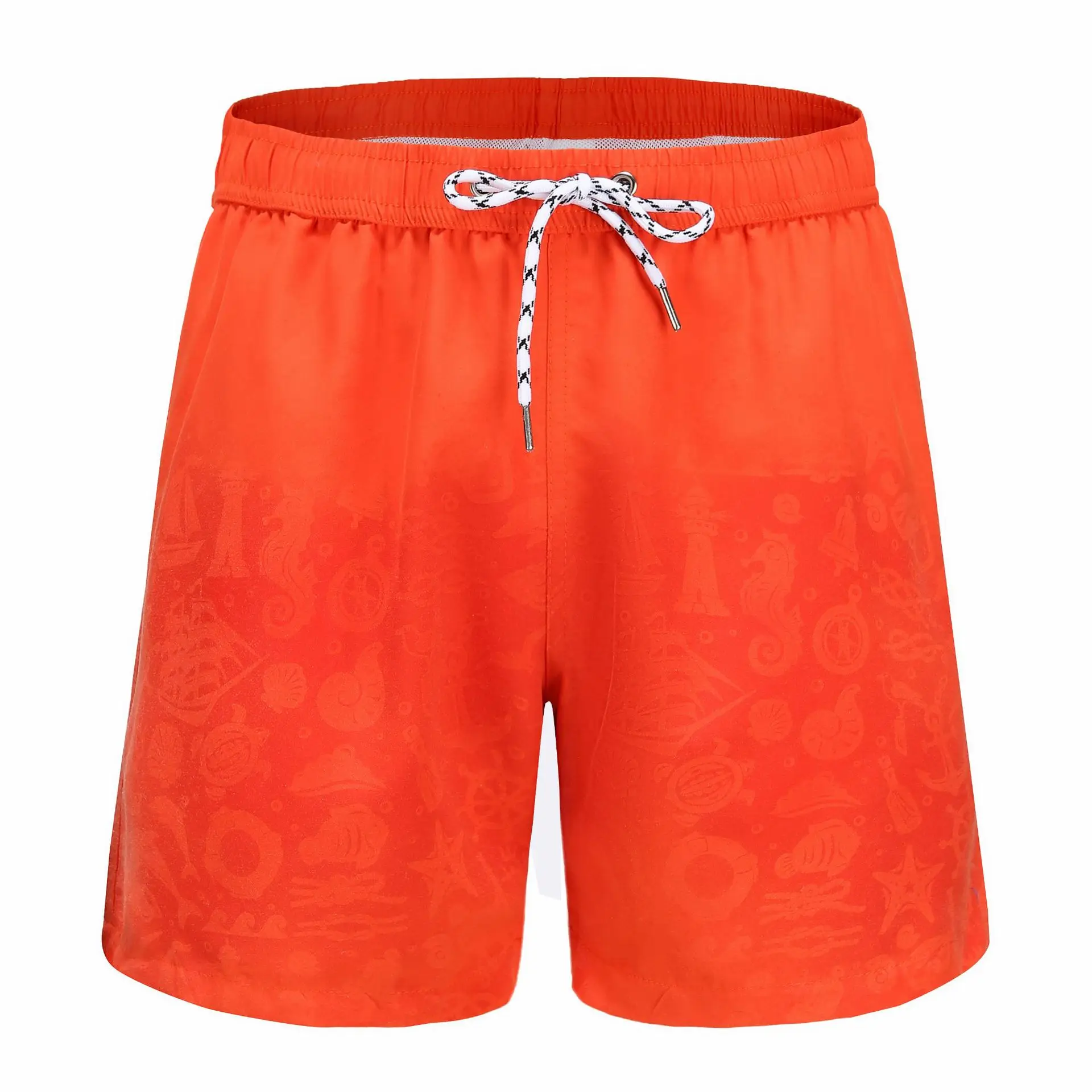 2023 Summer Water-reveal Beach Shorts Custom Fashion Men's Side Slip Pockets Water Reactive Short Color Changing Swim Trunks