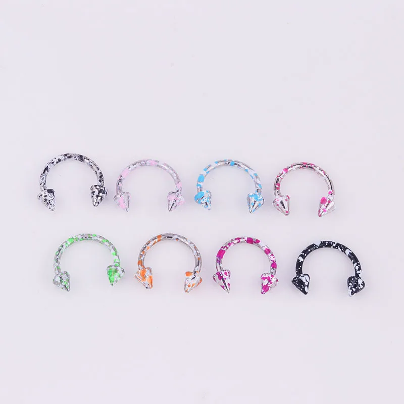 8 color paint C shaped cone horseshoe ring nasal septum lip ring ear bone stud stainless steel body puncture  money nose ring
