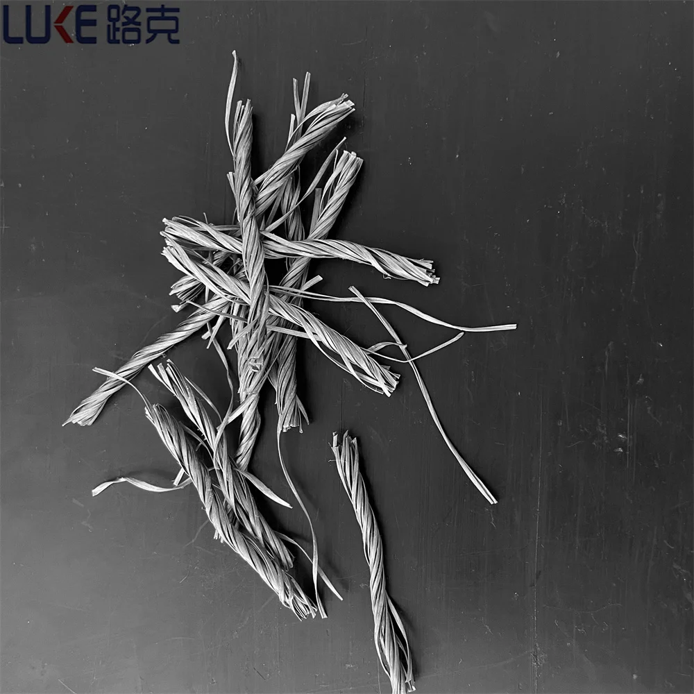 100% PP twisted bundle fiber for reinforced concrete plastic macro fiber