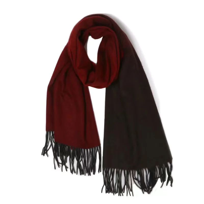 wholesale winter women hijab gradient 100% cashmere muffler scarf shawl designer wool scarf
