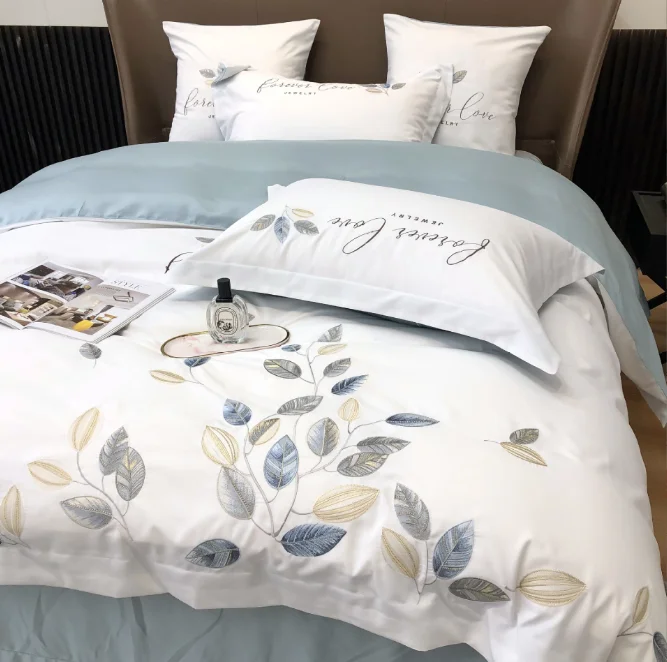 Elegant Washed Silk Bedding Set - 4-Piece Textile Duvet Cover for a Luxurious Sleep