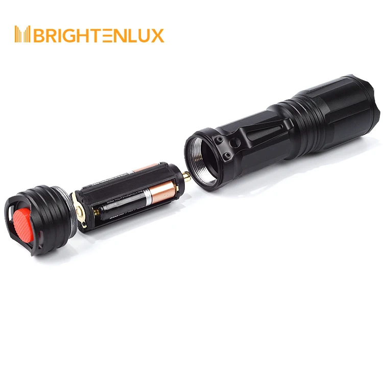 BrightenluX Powerful Mini Portable Torch Light Battery Rechargeable LED Zoomable Tactical RGB 4 Modes Flashlight