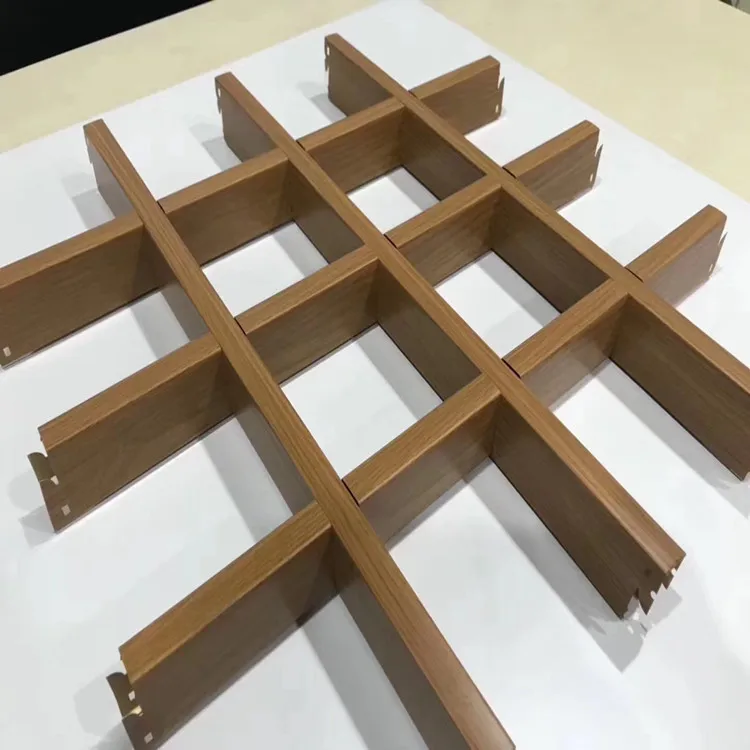 Hot-sales Metal Grille black Wood Ceiling Type Aluminum Grid Suspended Ceiling Tiles