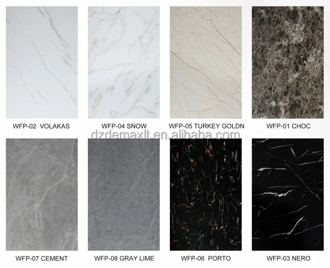 High Quality Light White Stone Rigid Core Waterproof UV PVC Marble Sheet For Home Decoration