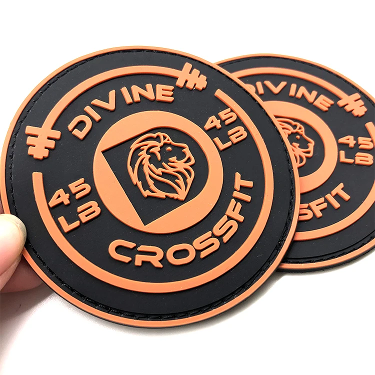 Good Quality Custom Animal Logo PVC Rubber Label Embossed Rubber Patch With Hook Backing