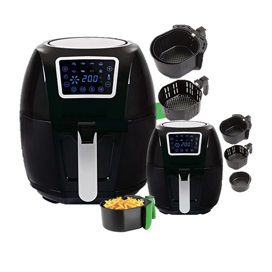Family Size Air Fryer 5.5L 7 in 1 Digital Air fryer Recipe Books Upgraded Full Touch Screen 1800W air fryer