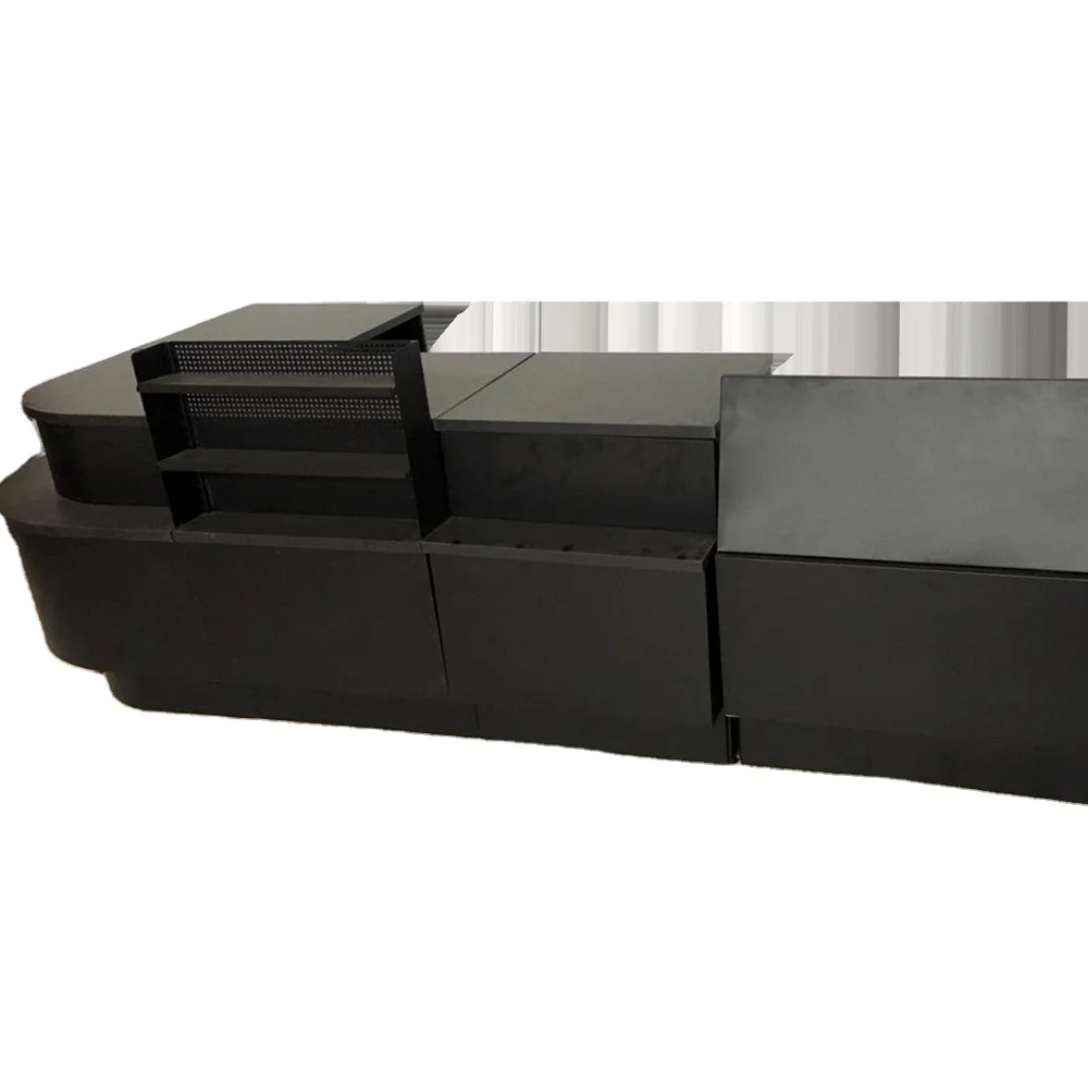 
retail shop store modern design wooden checkout counter table 