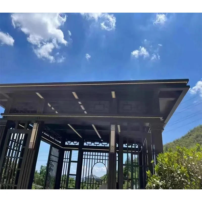 Pergola Автоматическая крыша жалюзи с датчиком дождя pergolas на открытом воздухе