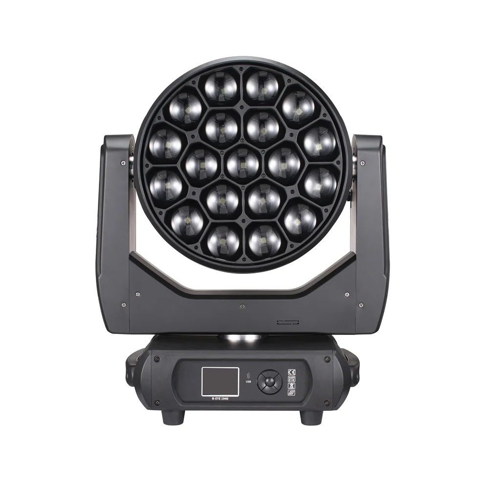 DJ Lighting Equipments 19x40w Rgbw 4in1 Bee Eye Led Moving Head Light Led Stage Light for Disco Luminous SHINE Lamp Power