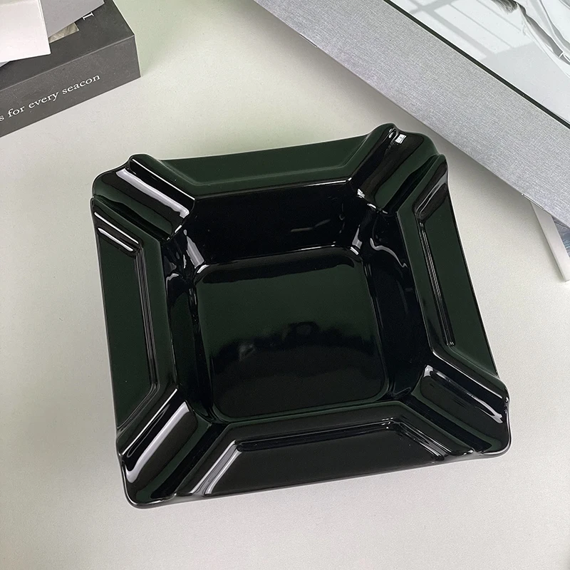 Ceramic Ashtray Wholesale High Quality Custom Smoking ashtray Square shape with logo for hotel for office