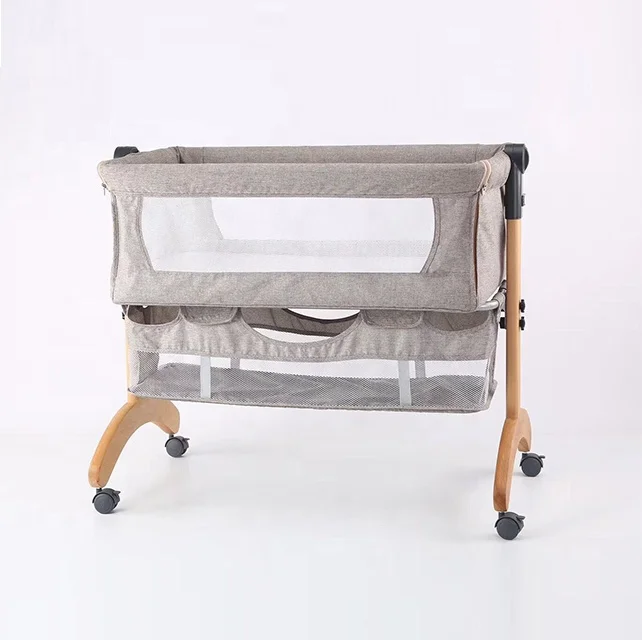 Прикроватная кровать Co Sleeper, кроватка с регулируемой высотой, кроватка для младенцев/Базовая сетчатая по бокам 3 см, дышащий матрас