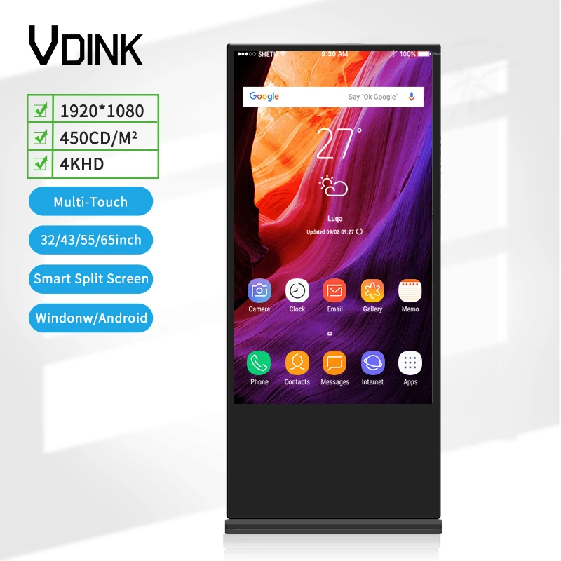 VDINK Werbung Advertising Signs Oem Led Poster Display Digital Advertising Screen Outdoor Kiosk Oled Touch Screen