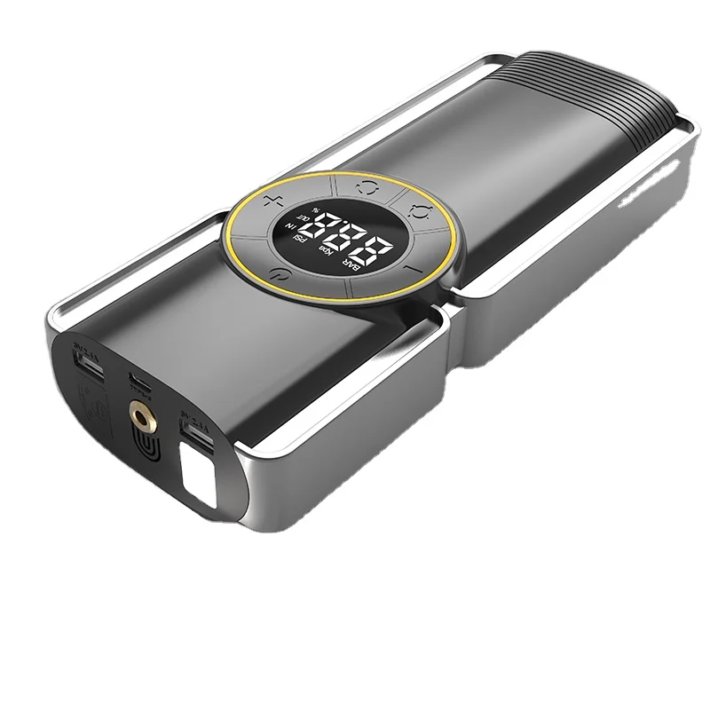 high quality 8000mAh 12V phone charging power bank car jump starter with car tyre air pump