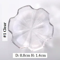 Clear Saucer Glass Dishes  Tea Cup Saucer Gold Rim Plates For Hotel Restaurants Wedding