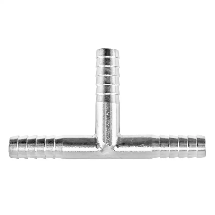 6mm Barbed Tee Shaped Hose T Fitting 3 Way Union Connector Adaptor Union Intersection for Air Water Gas Oil Pipe