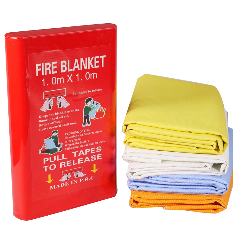 Colored Silicone Coated Fiberglass Fire Blanket for