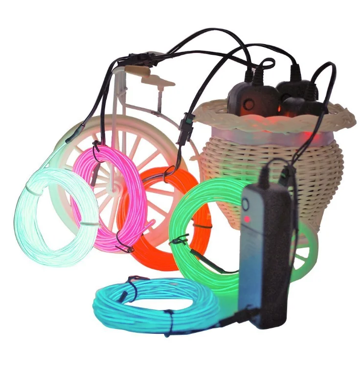 3M El Wire Lights Neon Light Electroluminescent Wire with 4 mode battery controller